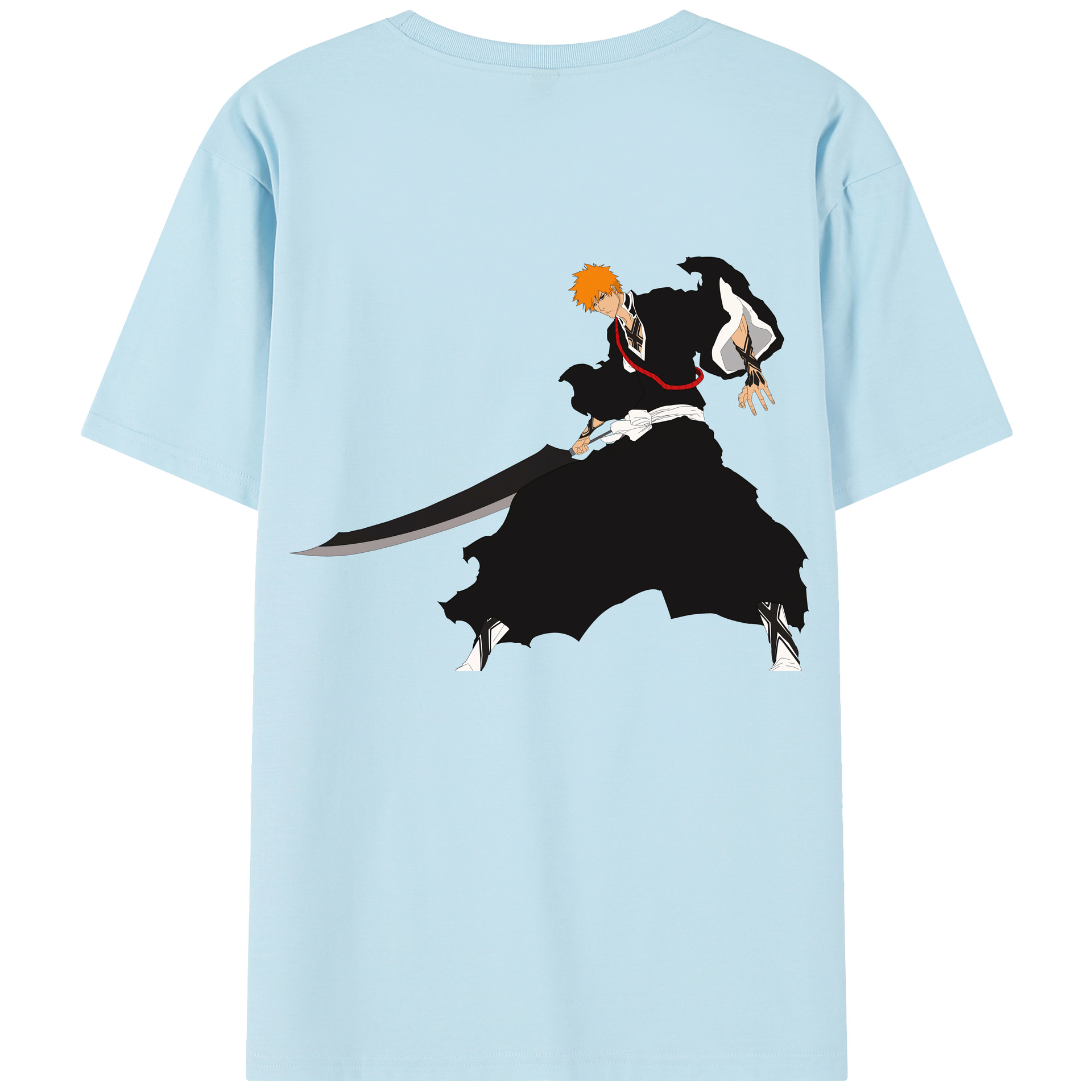 （画像用） ブリーチ 黒崎一護（くろさき いちご）BLEACH Kurosaki Ichigo 綿100％半袖Tシャツ（背面プリント）
